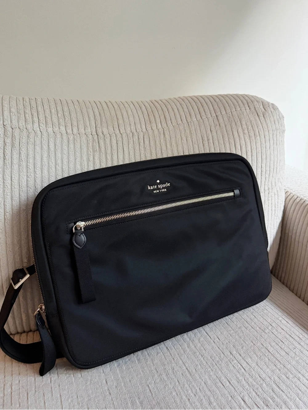 kate spade Black Nylon Laptop Crossbody Bag